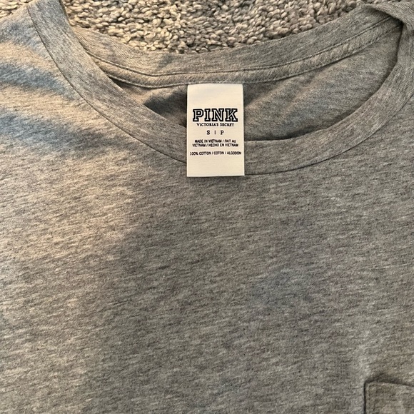 Victoria’s Secret PINK gray v-neck tank top tee size small - Picture 3 of 5